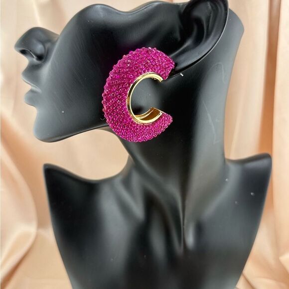 Anna & Ava Pink and Gold Hoop Earrings - Picture 6 of 6